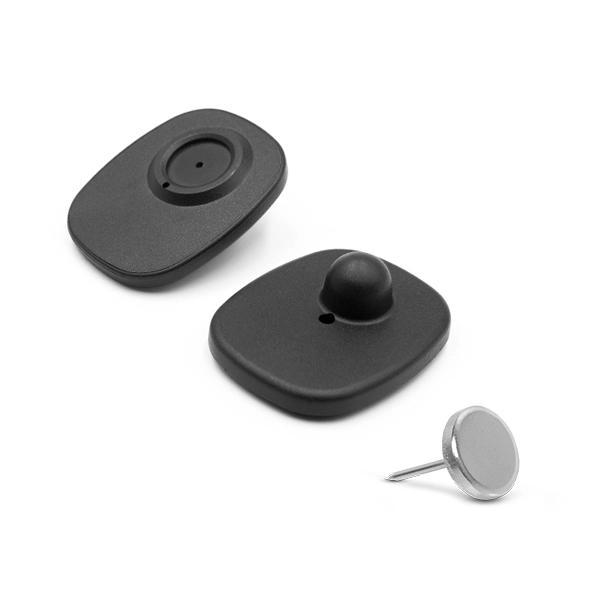 HD001 42*48MM 1000 RF 8.2MHz Mini security square Tag Square Black with Pin - Retail Security Tag EA